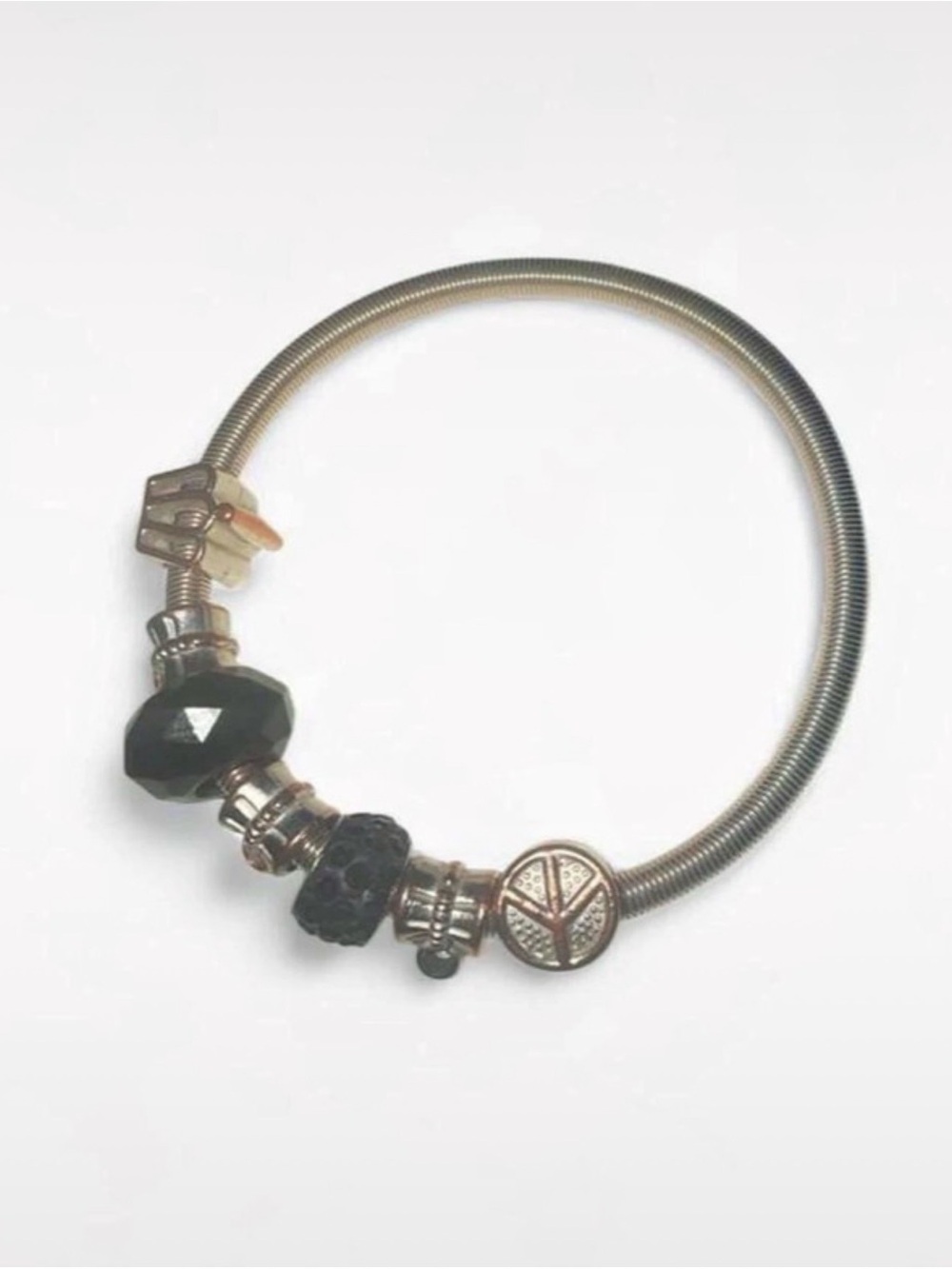 Wear Your Strength I Carry Your Peace | Charms Silver-Tone Coiled Bracelet